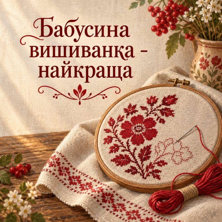 Бабусина вишиванка - найкраща - листівка з привітанням з Днем вишиванки
