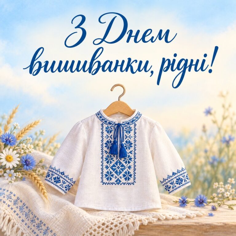 З Днем вишиванки, рідні! - листівка з привітанням з Днем вишиванки