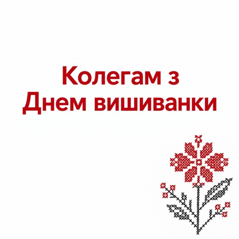 Колегам з Днем вишиванки - листівка з привітанням з Днем вишиванки