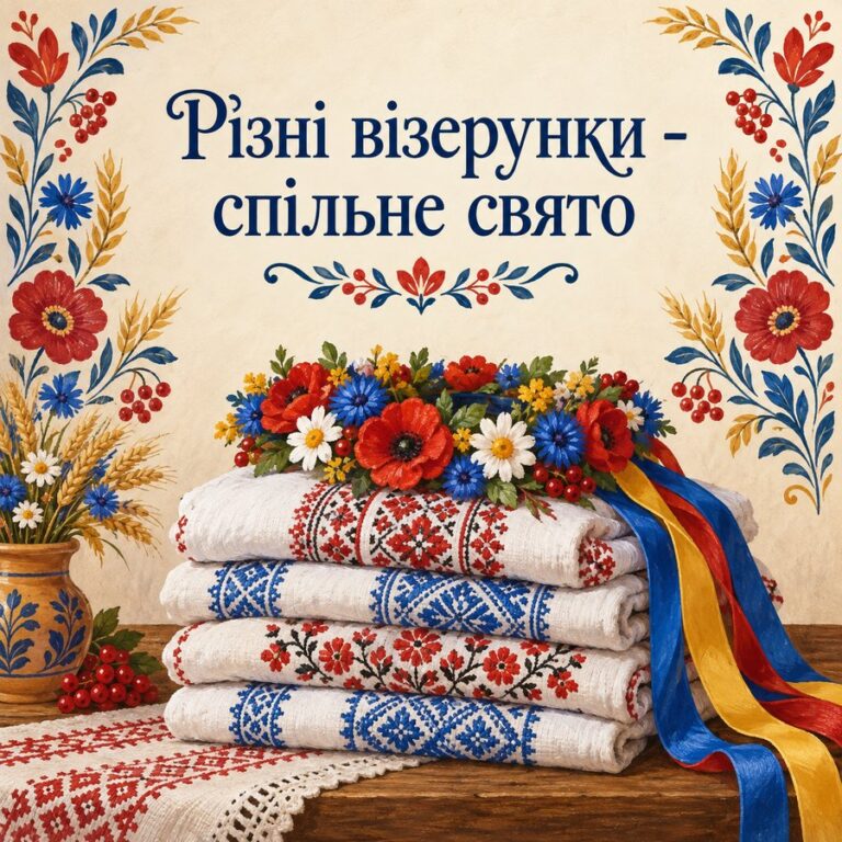 Різні візерунки - спільне свято - листівка з привітанням з Днем вишиванки