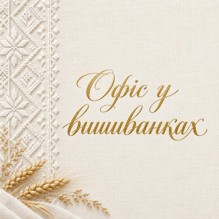 Офіс у вишиванках - листівка з привітанням з Днем вишиванки