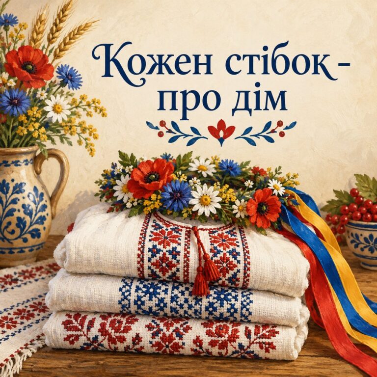Кожен стібок - про дім - листівка з привітанням з Днем вишиванки