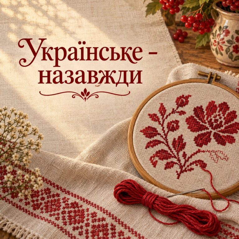 Українське - назавжди - листівка з привітанням з Днем вишиванки