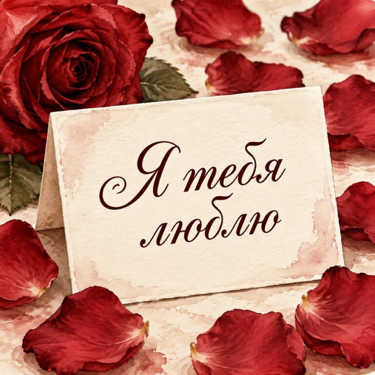 Я тебя люблю - листівка з привітанням с признанием в любви