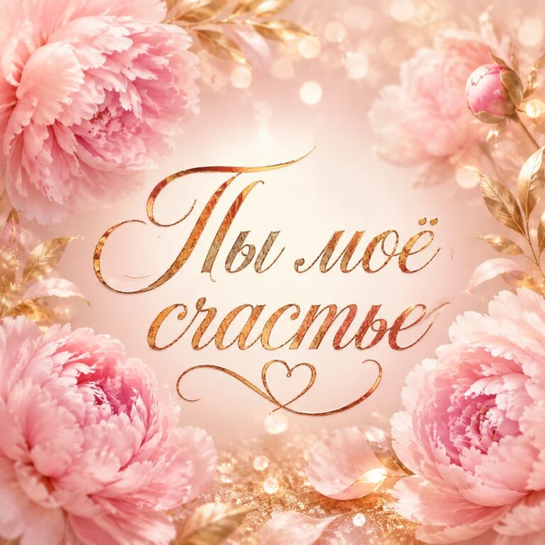 Ты моё счастье - листівка з привітанням с признанием в любви