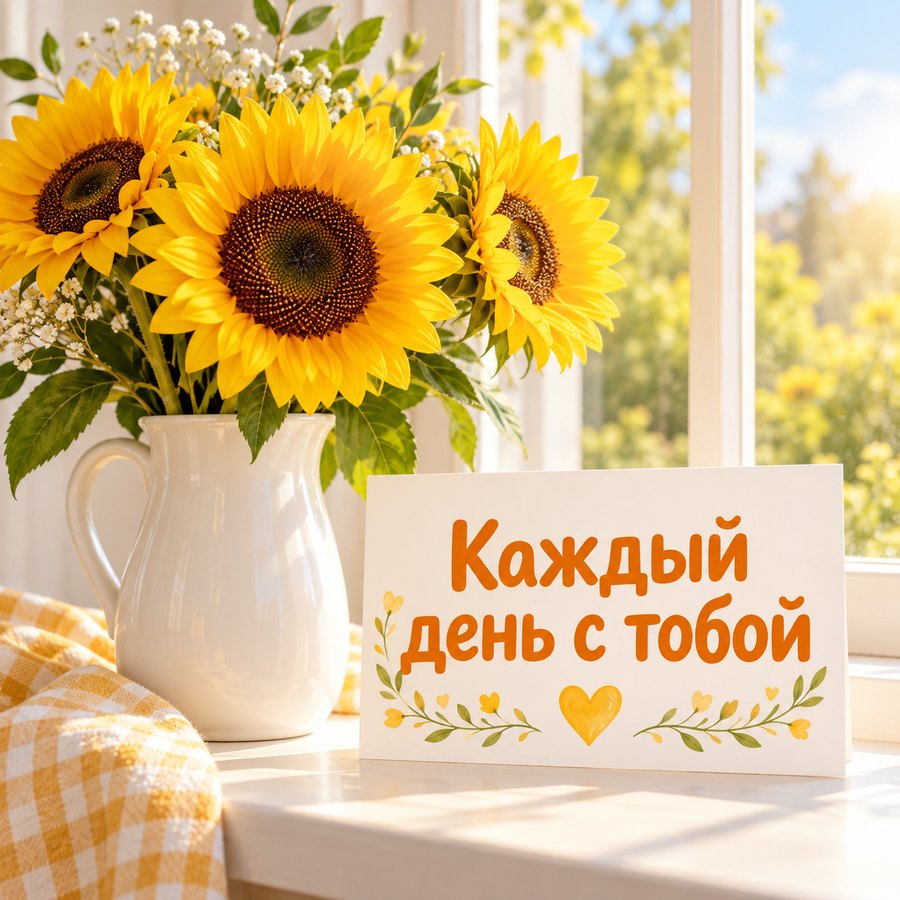 Каждый день с тобой - открытка с поздравлением с признанием в любви
