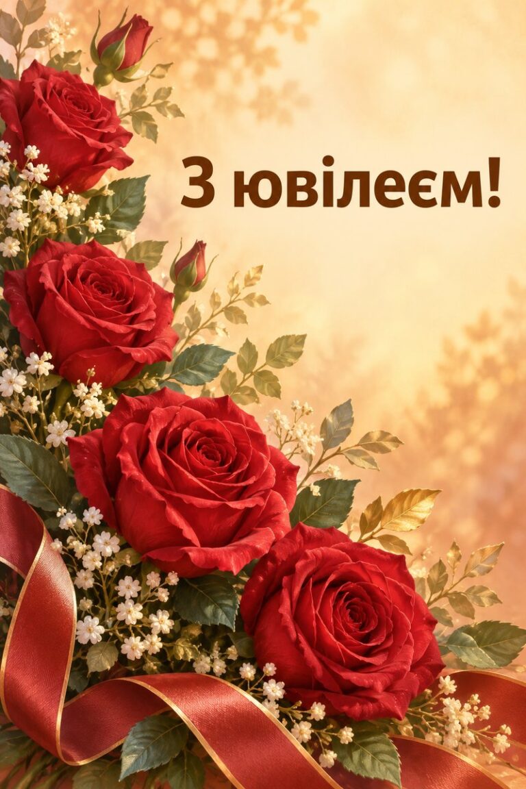 З ювілеєм! - листівка з привітанням з ювілеєм жінці