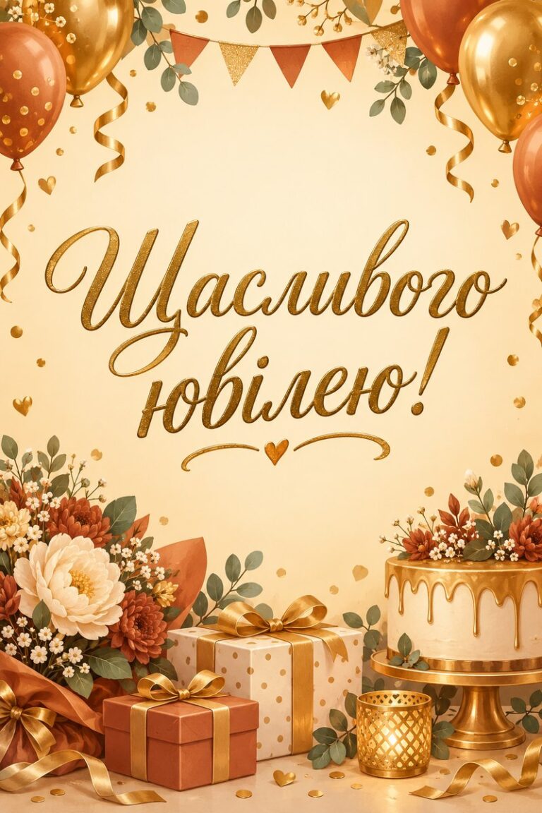 Щасливого ювілею! - листівка з привітанням з ювілеєм жінці