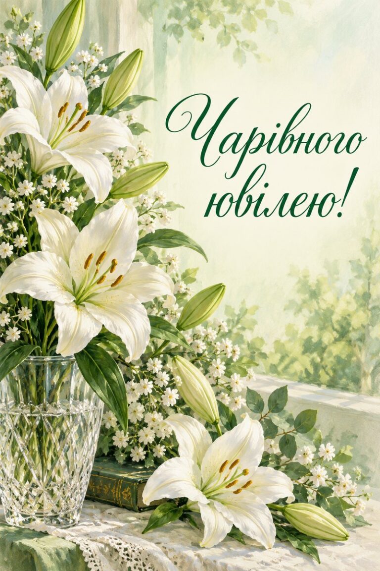 Чарівного ювілею! - листівка з привітанням з ювілеєм жінці