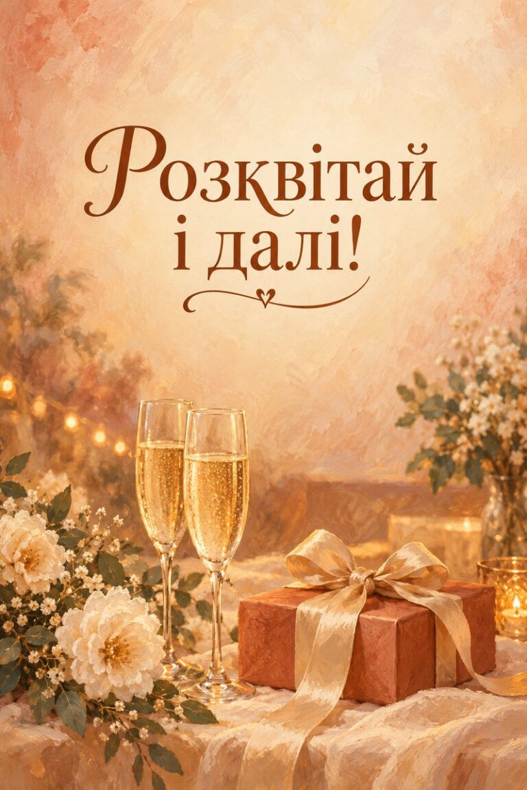 Розквітай і далі! - листівка з привітанням з ювілеєм жінці