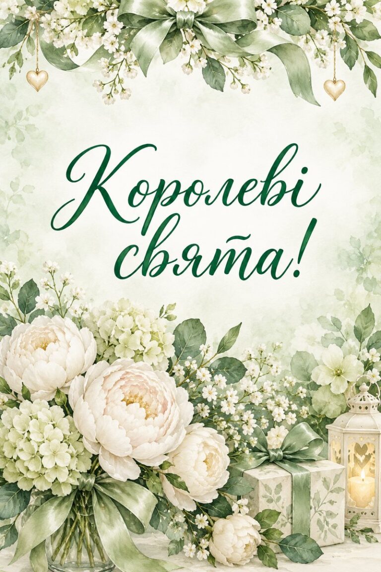 Королеві свята! - листівка з привітанням з ювілеєм жінці