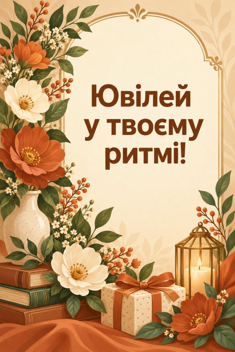 Ювілей у твоєму ритмі! - листівка з привітанням з ювілеєм жінці