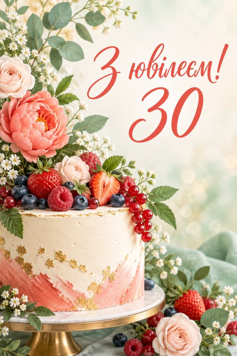 З ювілеєм! 30 - листівка з привітанням з ювілеєм жінці