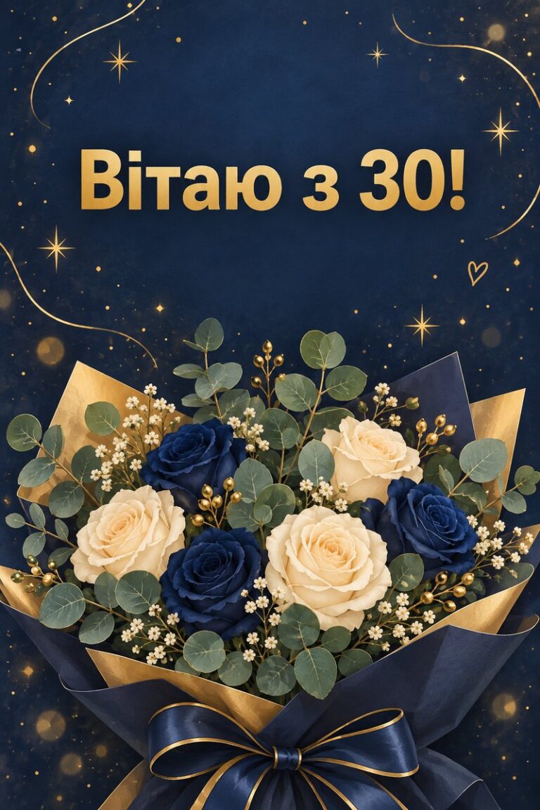 Вітаю з 30! - листівка з привітанням з ювілеєм жінці