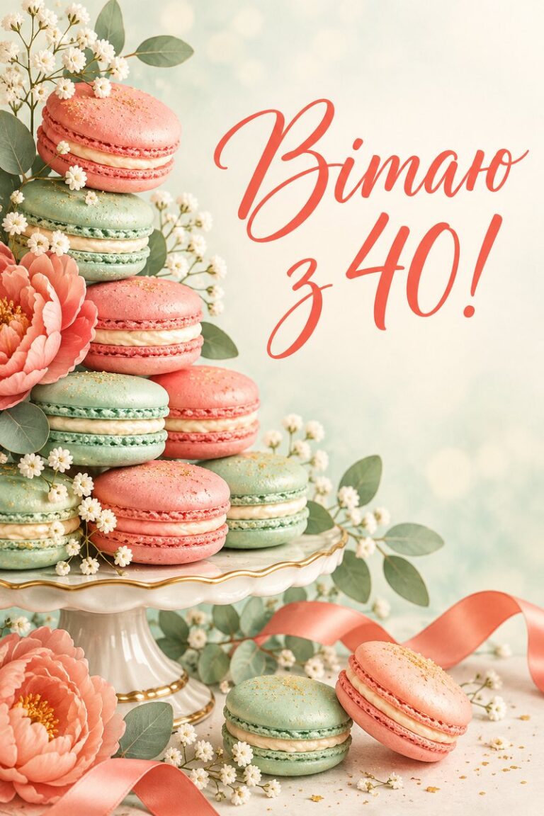 Вітаю з 40! - листівка з привітанням з ювілеєм жінці