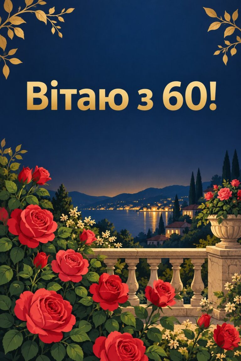 Вітаю з 60! - листівка з привітанням з ювілеєм жінці