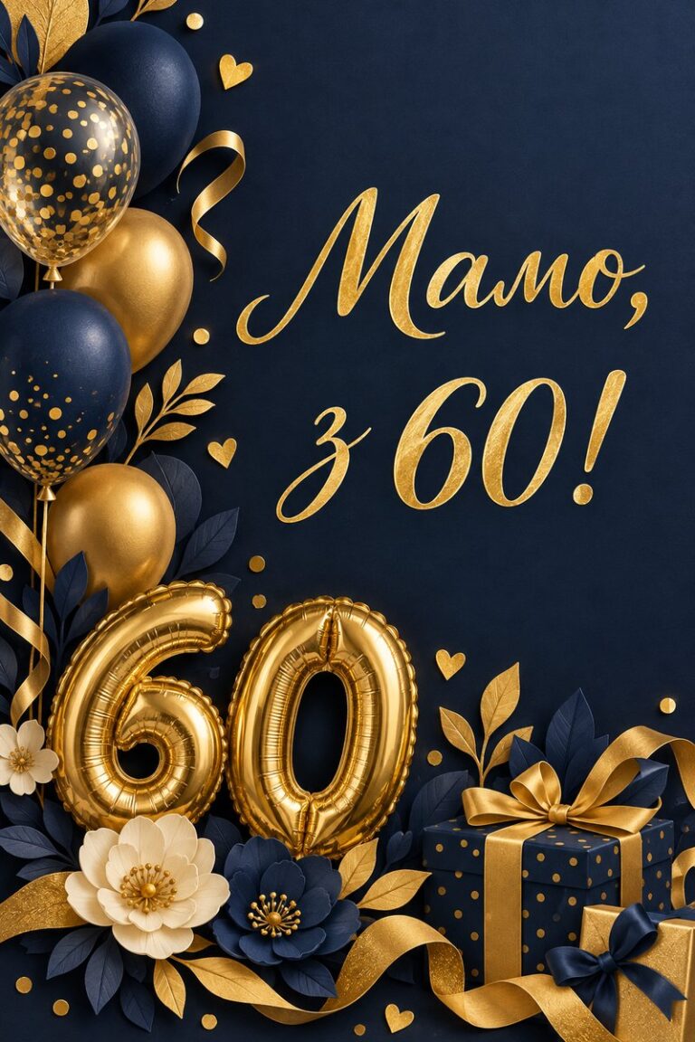 Мамо, з 60! - листівка з привітанням з ювілеєм жінці