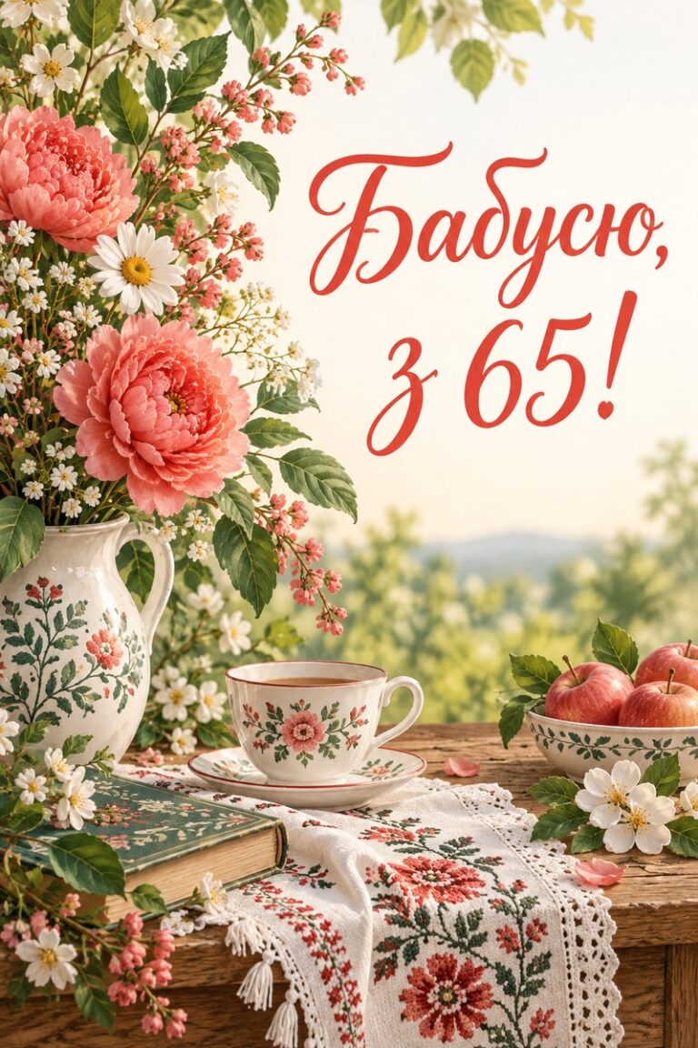 Бабусю, з 65! - листівка з привітанням з ювілеєм жінці