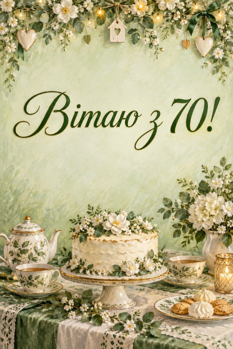 Вітаю з 70! - листівка з привітанням з ювілеєм жінці