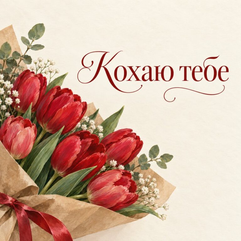 Кохаю тебе - листівка з привітанням з Днем закоханих