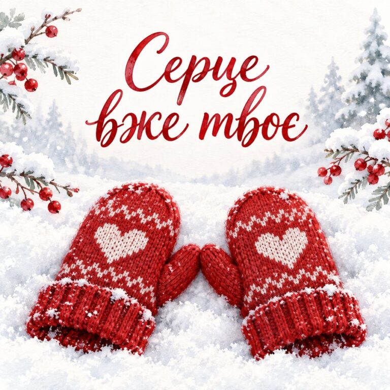 Серце вже твоє - листівка з привітанням з Днем закоханих