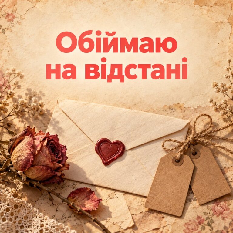 Обіймаю на відстані - листівка з привітанням з Днем закоханих
