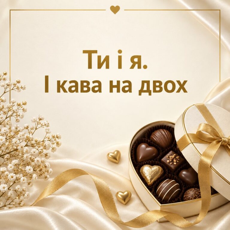Ти і я. І кава на двох - листівка з привітанням з Днем закоханих