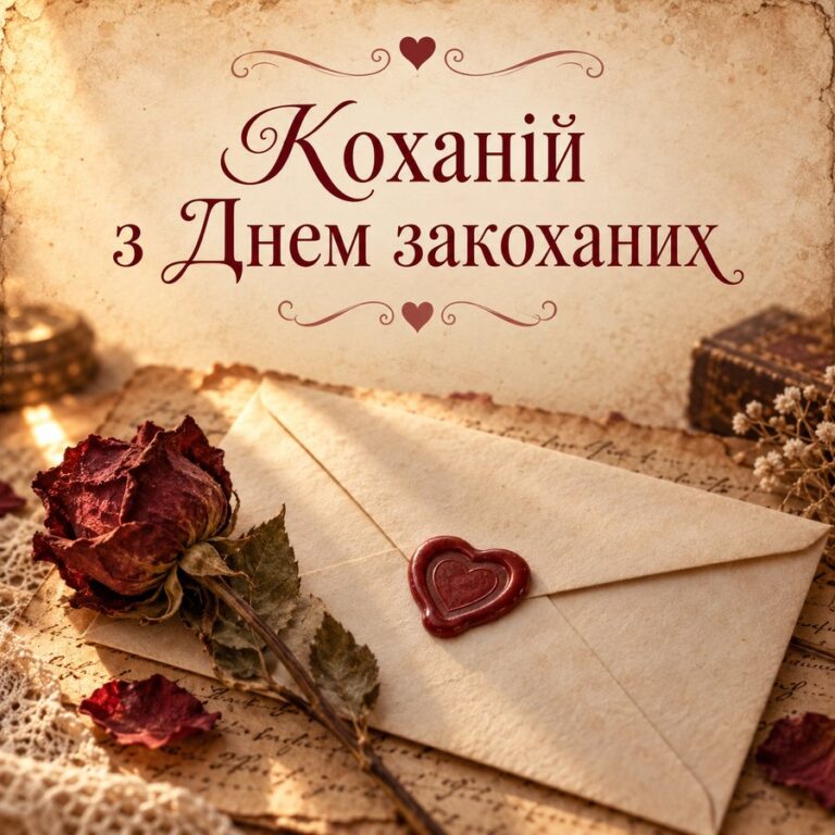Коханій з Днем закоханих - листівка з привітанням з Днем закоханих