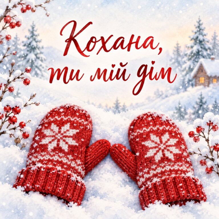 Кохана, ти мій дім - листівка з привітанням з Днем закоханих