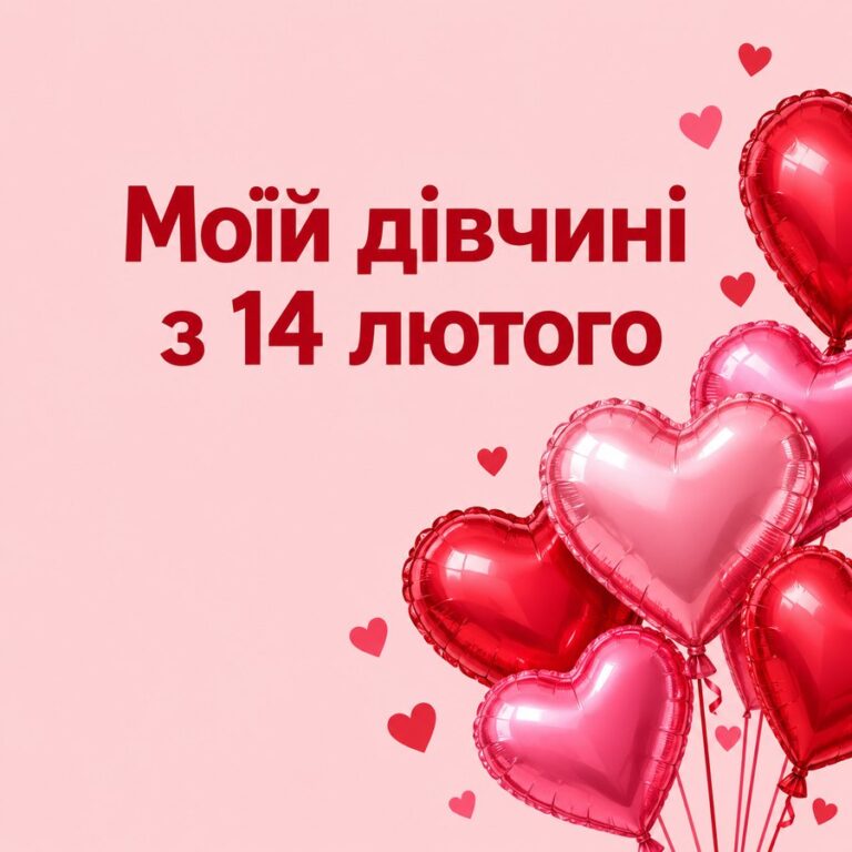Моїй дівчині з 14 лютого - листівка з привітанням з Днем закоханих