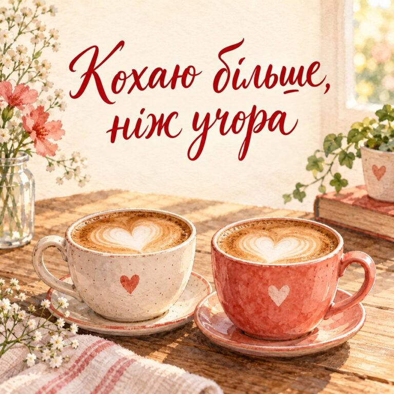 Кохаю більше, ніж учора - листівка з привітанням з Днем закоханих