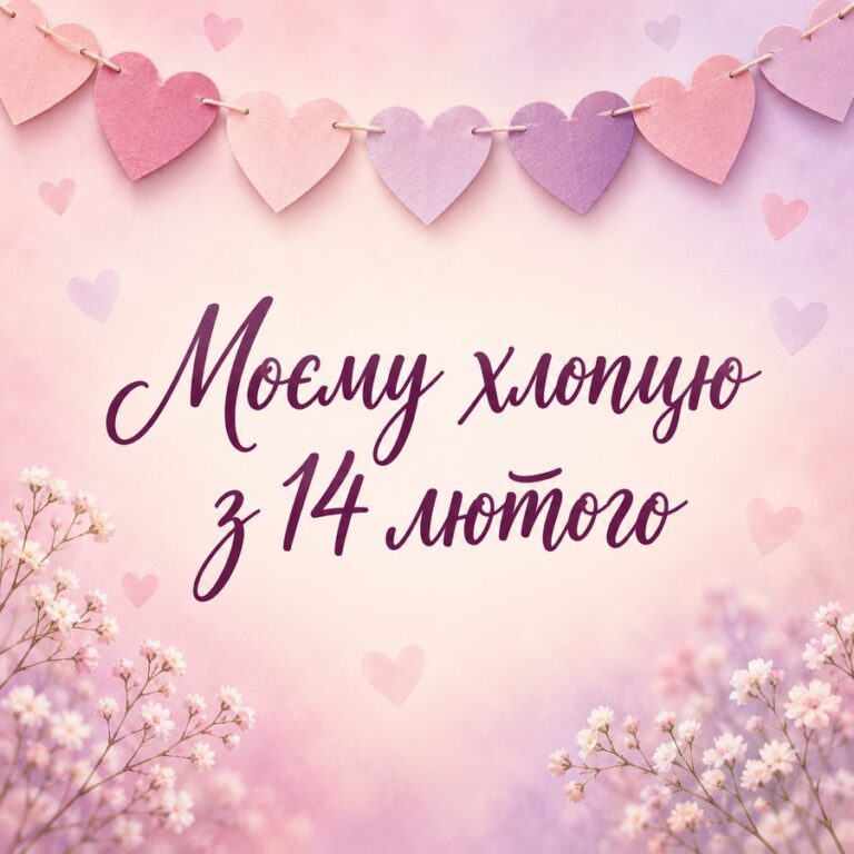 Моєму хлопцю з 14 лютого - листівка з привітанням з Днем закоханих