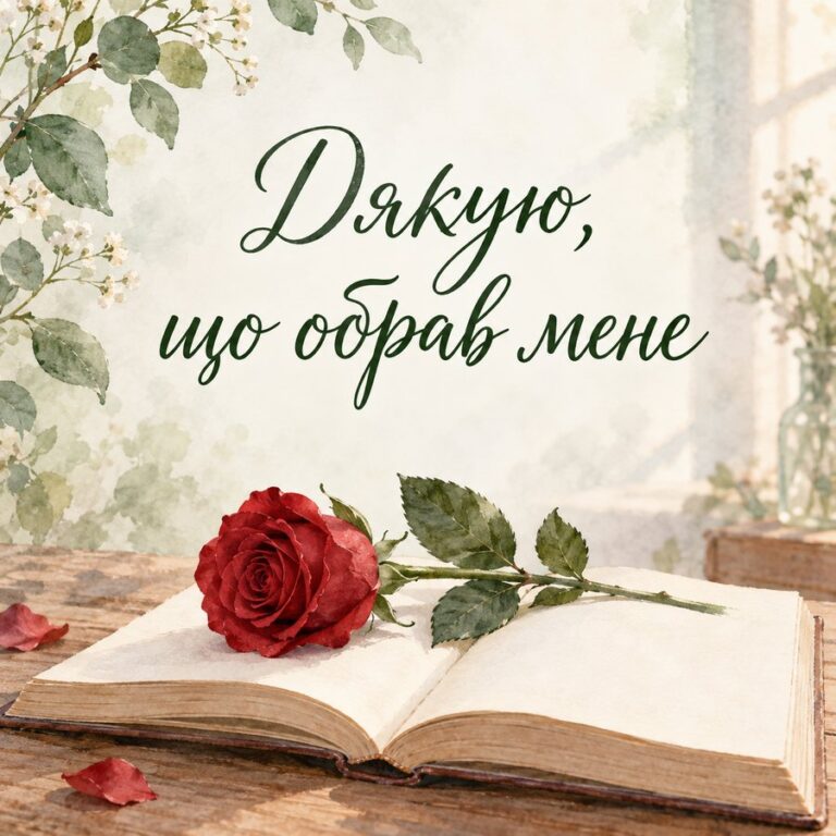 Дякую, що обрав мене - листівка з привітанням з Днем закоханих