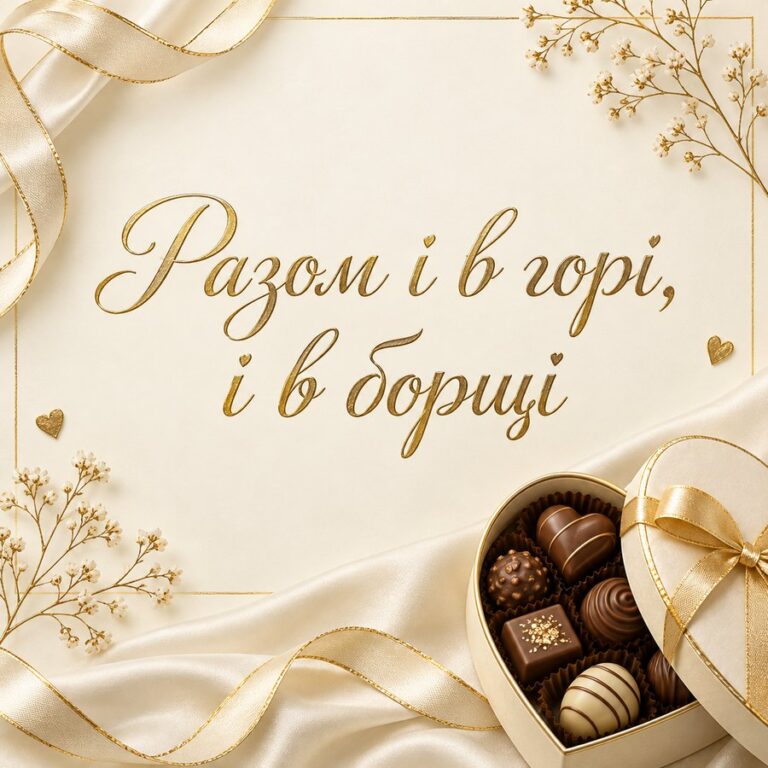 Разом і в горі, і в борщі - листівка з привітанням з Днем закоханих