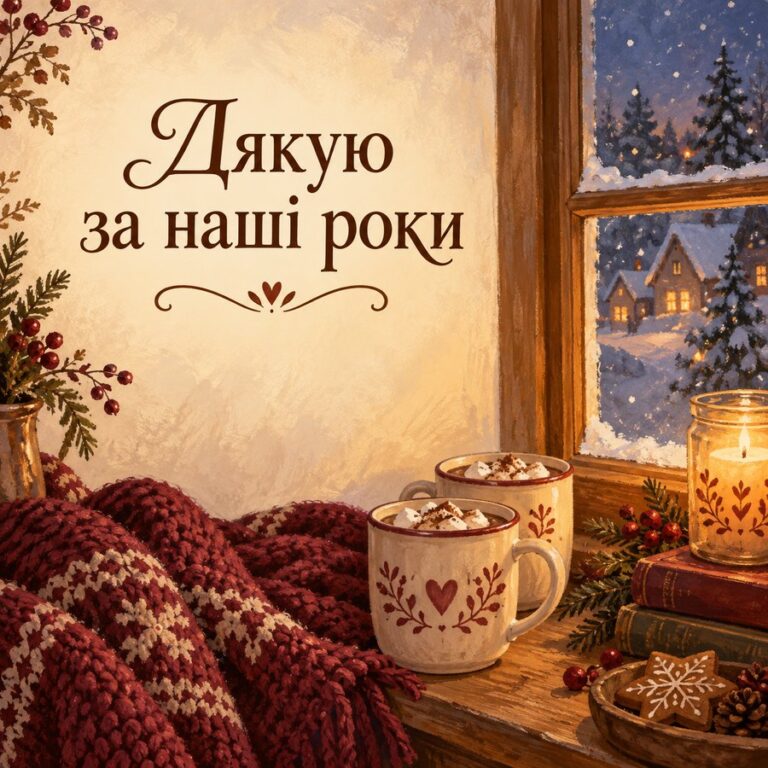 Дякую за наші роки - листівка з привітанням з Днем закоханих