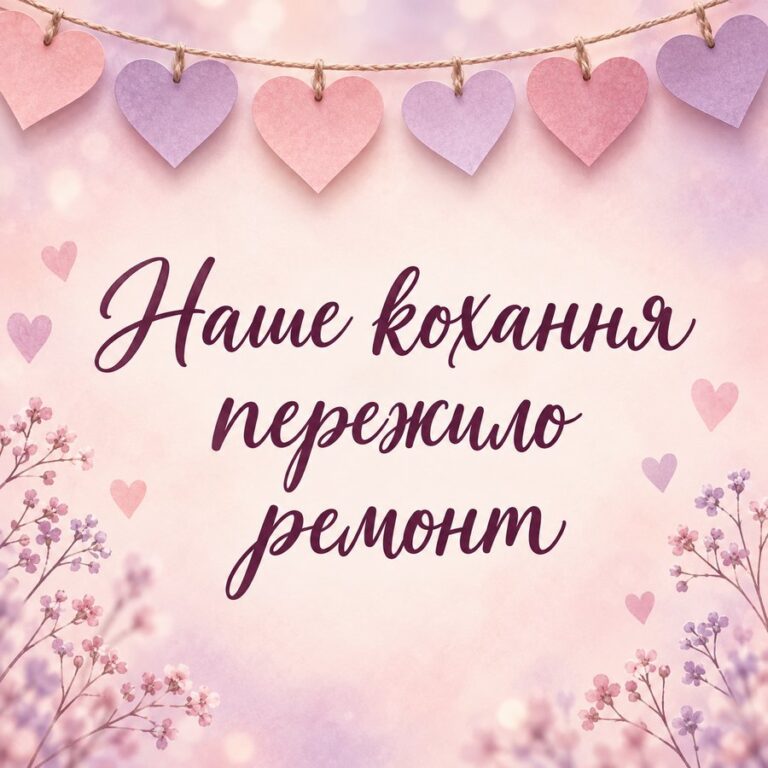 Наше кохання пережило ремонт - листівка з привітанням з Днем закоханих