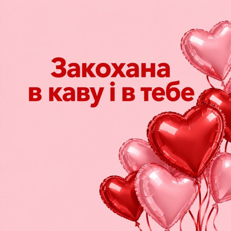 Закохана в каву і в тебе - листівка з привітанням з Днем закоханих
