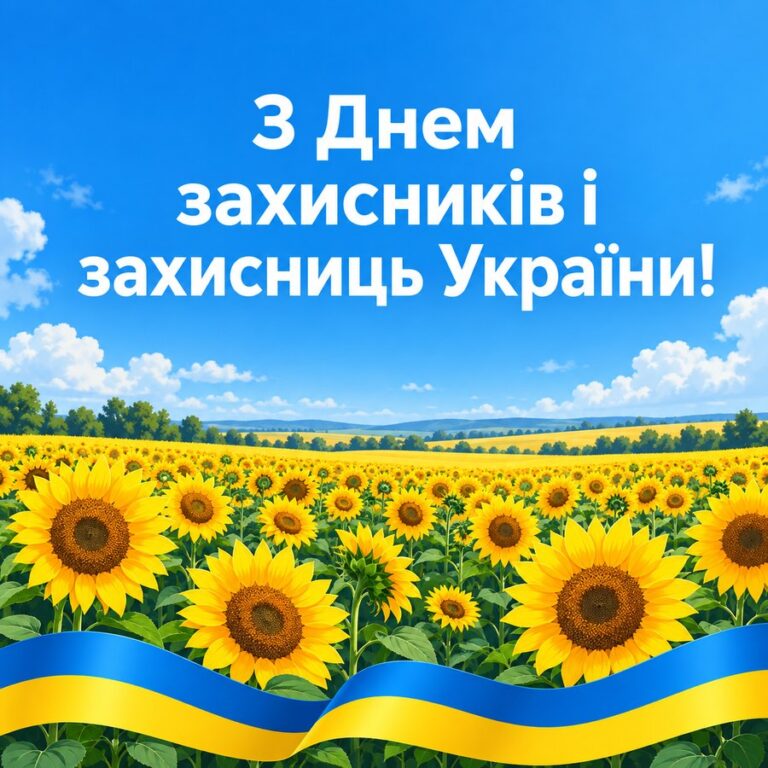 З Днем захисників і захисниць України! - листівка з привітанням з Днем захисників і захисниць України