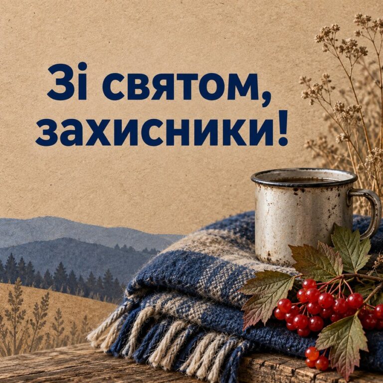 Зі святом, захисники! - листівка з привітанням з Днем захисників і захисниць України