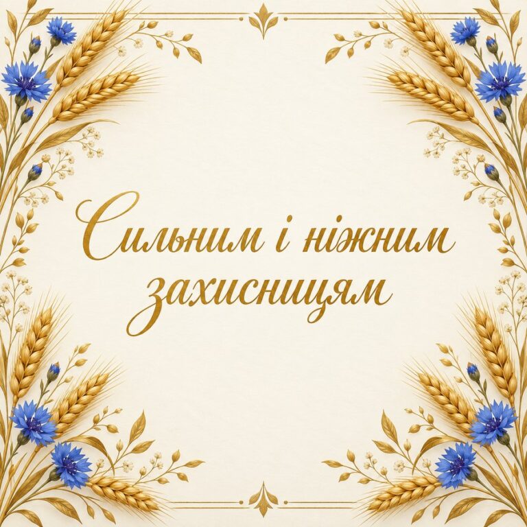 Сильним і ніжним захисницям - листівка з привітанням з Днем захисників і захисниць України