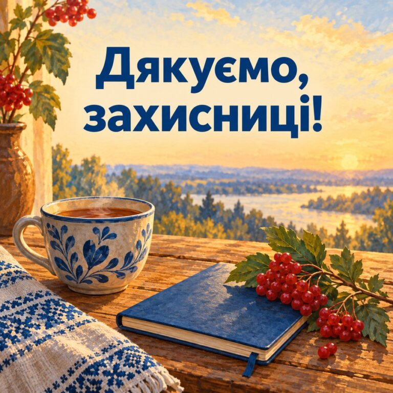 Дякуємо, захисниці! - листівка з привітанням з Днем захисників і захисниць України