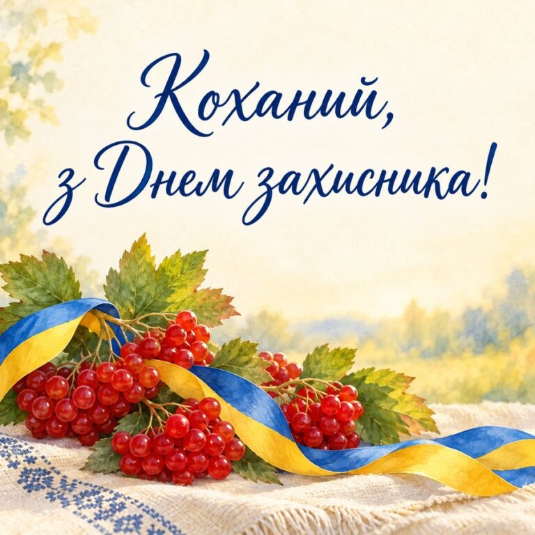 Коханий, з Днем захисника! - листівка з привітанням з Днем захисників і захисниць України