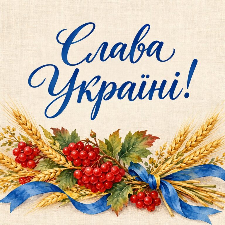 Слава Україні! - листівка з привітанням з Днем захисників і захисниць України