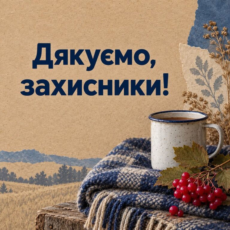 Дякуємо, захисники! - листівка з привітанням з Днем захисників і захисниць України
