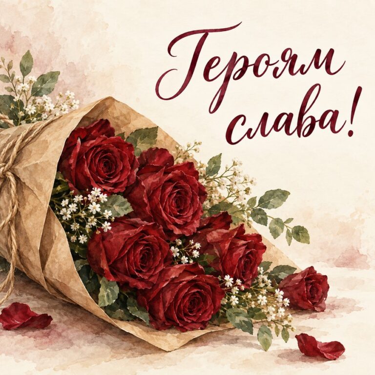 Героям слава! - листівка з привітанням з Днем захисників і захисниць України