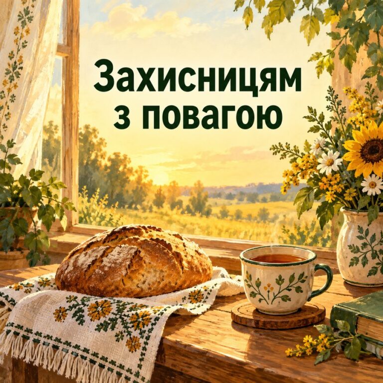 Захисницям з повагою - листівка з привітанням з Днем захисників і захисниць України