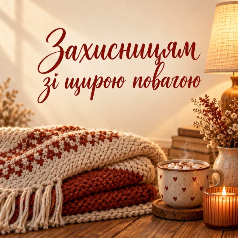 Захисницям зі щирою повагою - листівка з привітанням з Днем захисників і захисниць України