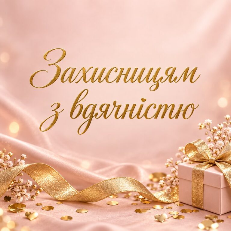 Захисницям з вдячністю - листівка з привітанням з Днем захисників і захисниць України