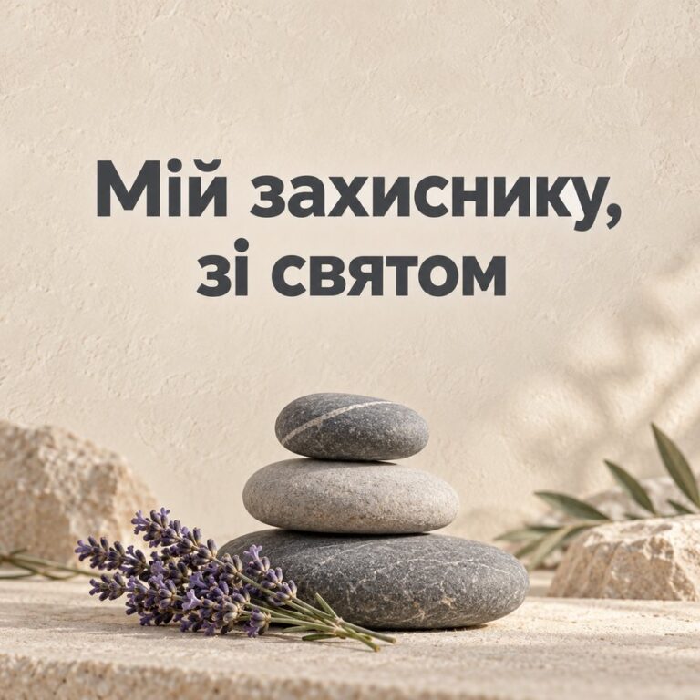 Мій захиснику, зі святом - листівка з привітанням з Днем захисників і захисниць України