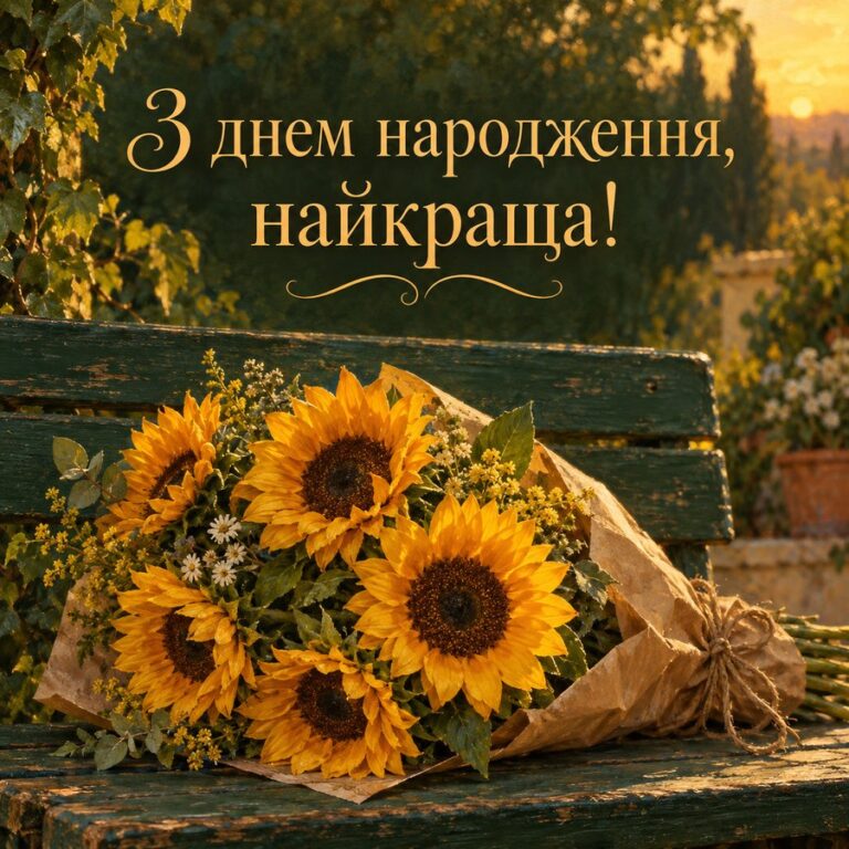 З днем народження, найкраща! - листівка з привітанням з Днем народження жінці